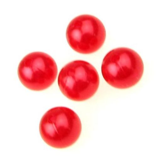 Faux Pearl Beads Ball 14mm Hole 3mm Red -50g ~ 36pcs