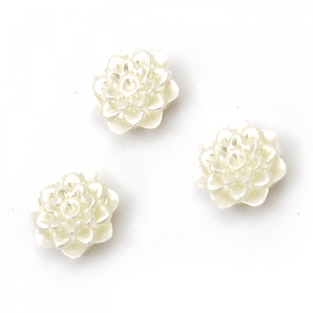 Pearl Plastic Beads for Jewelry Making and Decoration / Flowers, 12x6 mm, Hole: 1 mm, White -20 grams ~ 52 pieces