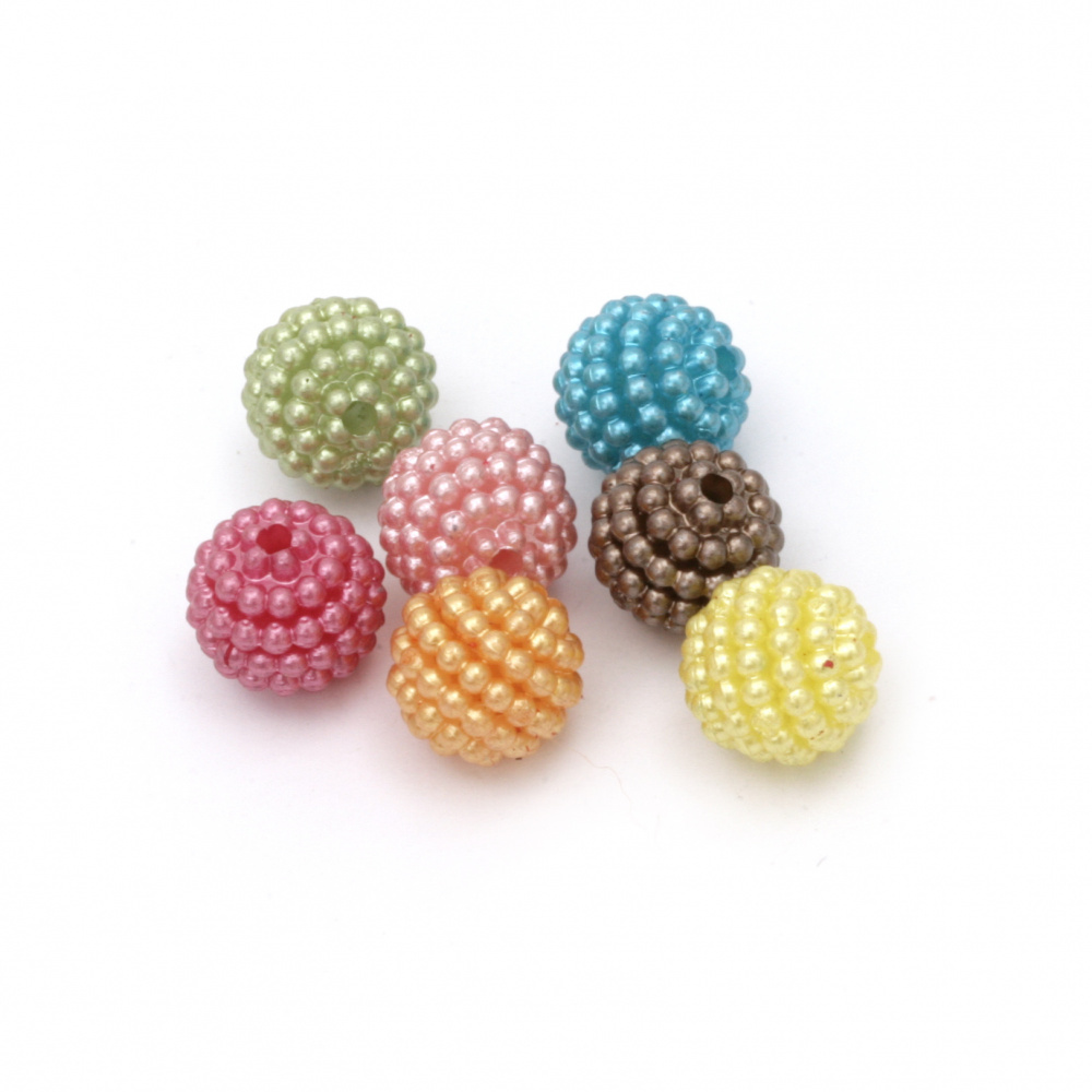 Bead pearl rough 10x10 mm hole 1 mm color mix -20 grams ~ 56 pieces