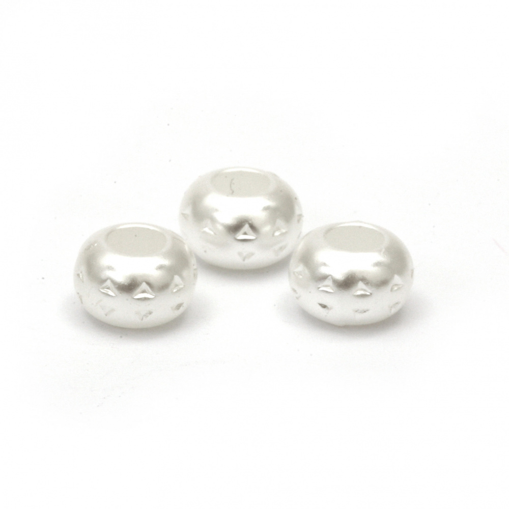 Bead pearl washer 9.5x6 mm hole 4 mm cream color -20 grams ~75 pieces