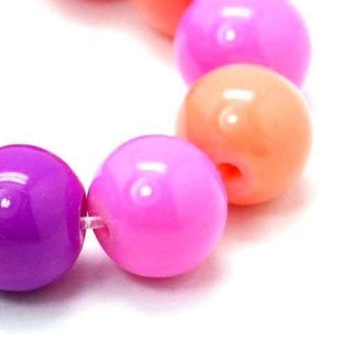String dyed solid glass pearls for jewelry making, DIY fringes of beads 8 mm solid assorted colors ~ 48 pieces