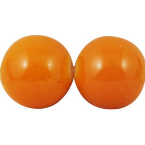Наниз мъниста стъкло топче 8 мм плътно оранжева ~90 см ~115 броя