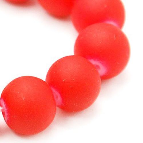 Matte Glass Beads String, Frosted Beads for Craft Jewelry Making, Red, 4 mm ~ 80 cm ~ 200 pieces