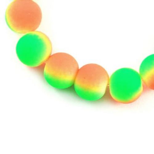 Nazis mărgele sticlă bila 8 mm cauciucate verde și portocaliu cm ~ 105 bucăți