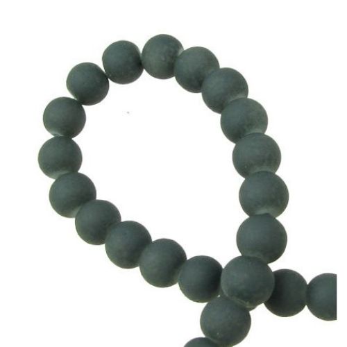 Rubber glass ball beads strand for jewelry making 6 mm gray ~ 80 cm ~ 140 pieces