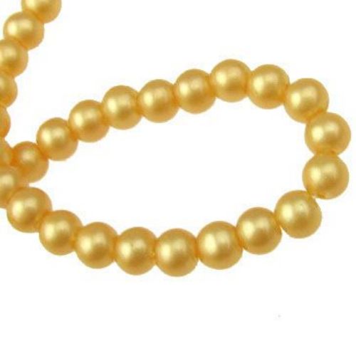 String pearl glass beads  6 mm hole 1 mm cream ~ 80 cm ~ 105 pieces