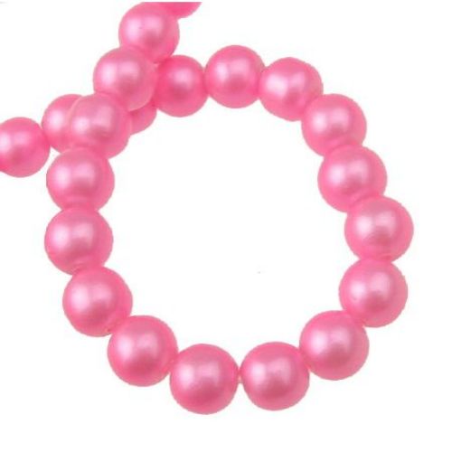 String  glass pearl beads 8 mm hole 1 mm pink ~ 80 cm ~ 105 pieces