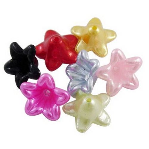 Pearl flower 10x5 mm hole 1 mm MIX -50 pieces