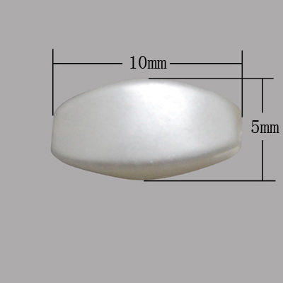 Ovale cu margine perlată 10x5x5 mm gaură 2 mm alb -20 grame