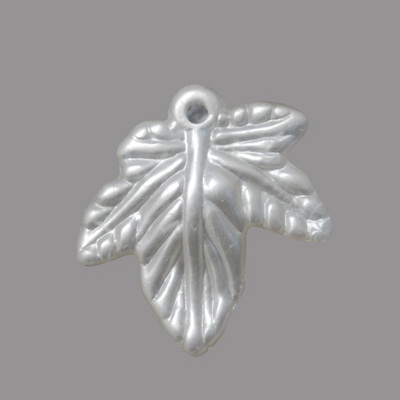 Pearl leaf pendant 20x20x3 mm hole 2 mm aquamarine -20 pieces