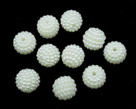 Bead pearl rough 10x10 mm hole 1 mm color cream -20 grams ~ 56 pieces