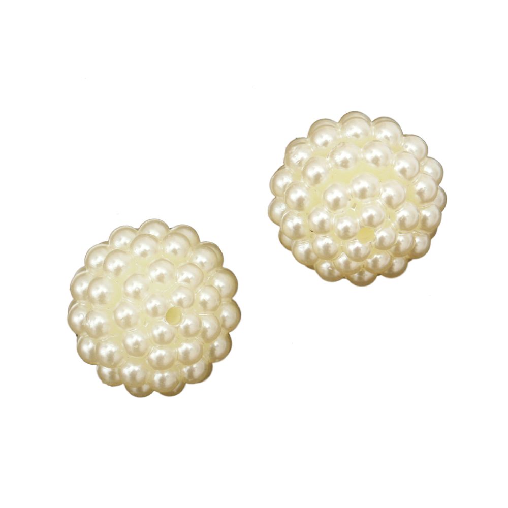 Imitation Pearl Acrylic Beads rough 18x20 mm hole 2 mm champagne color -20 grams ~ 9 pieces