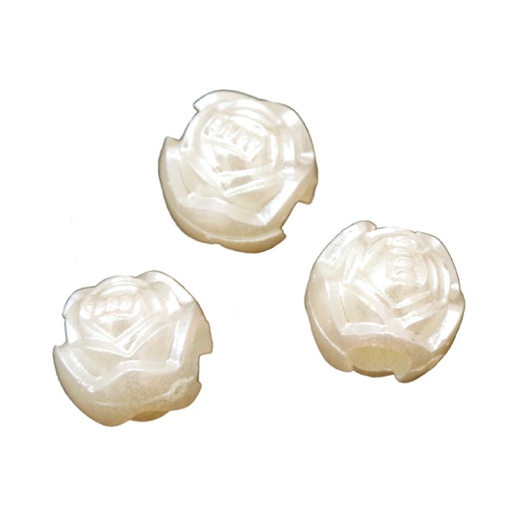 Faux Pearl Beads Rose 10x8x8 mm hole 4 mm -20 grams