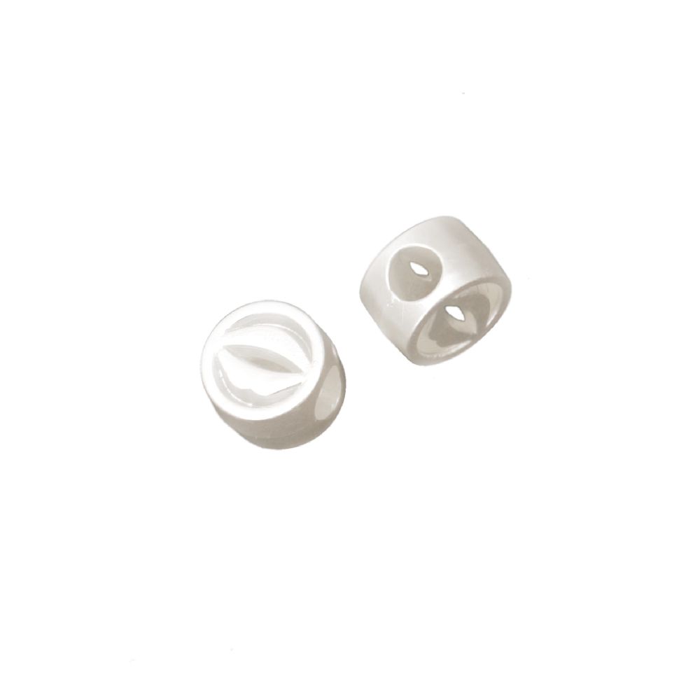 Perla tip inel 10x7 mm gaură 4 mm alb -20 grame ~ 50 bucăți
