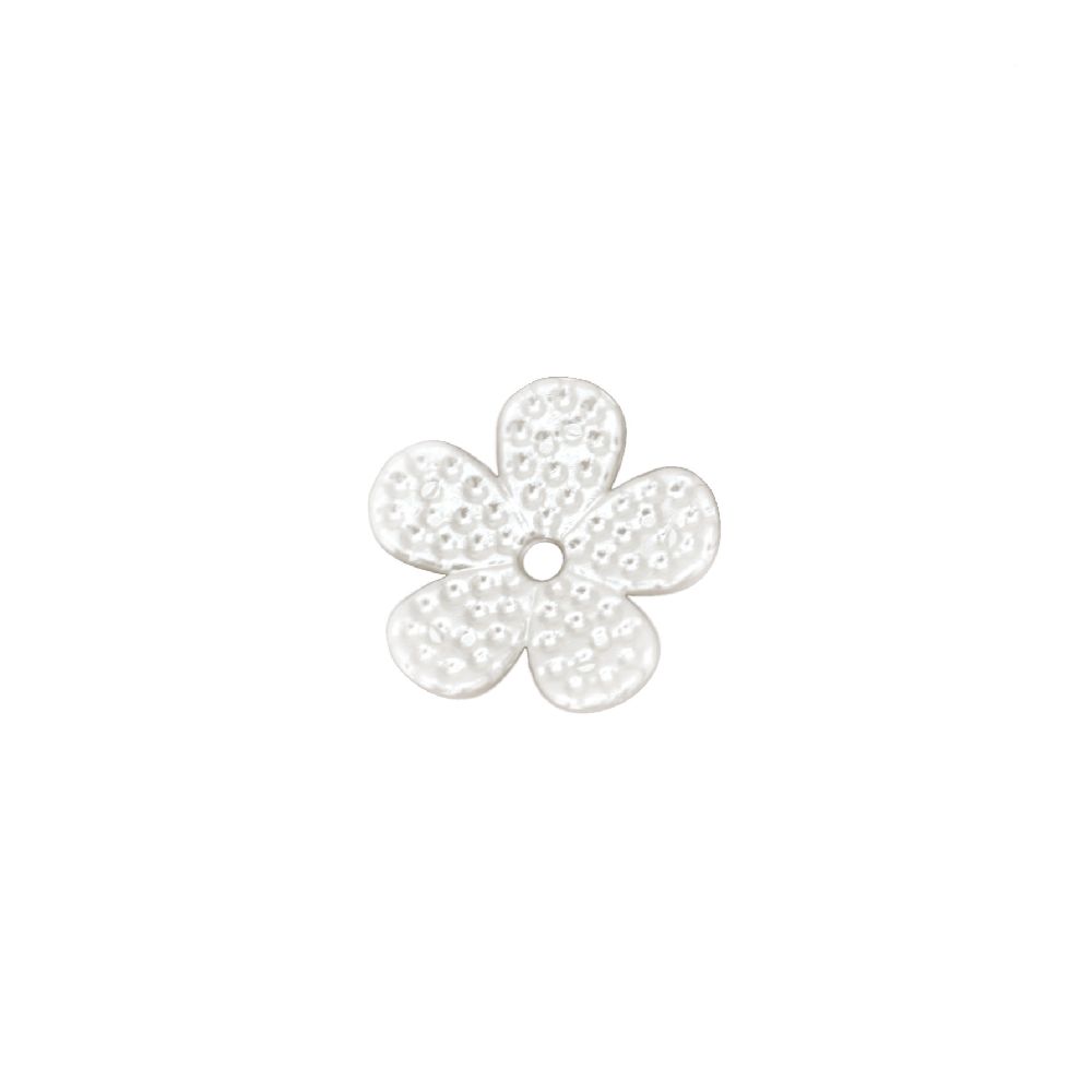 Perlă tip flori 20x2mm gaură Crem de culoare 2 mm -20 grame ~ 44 bucăți