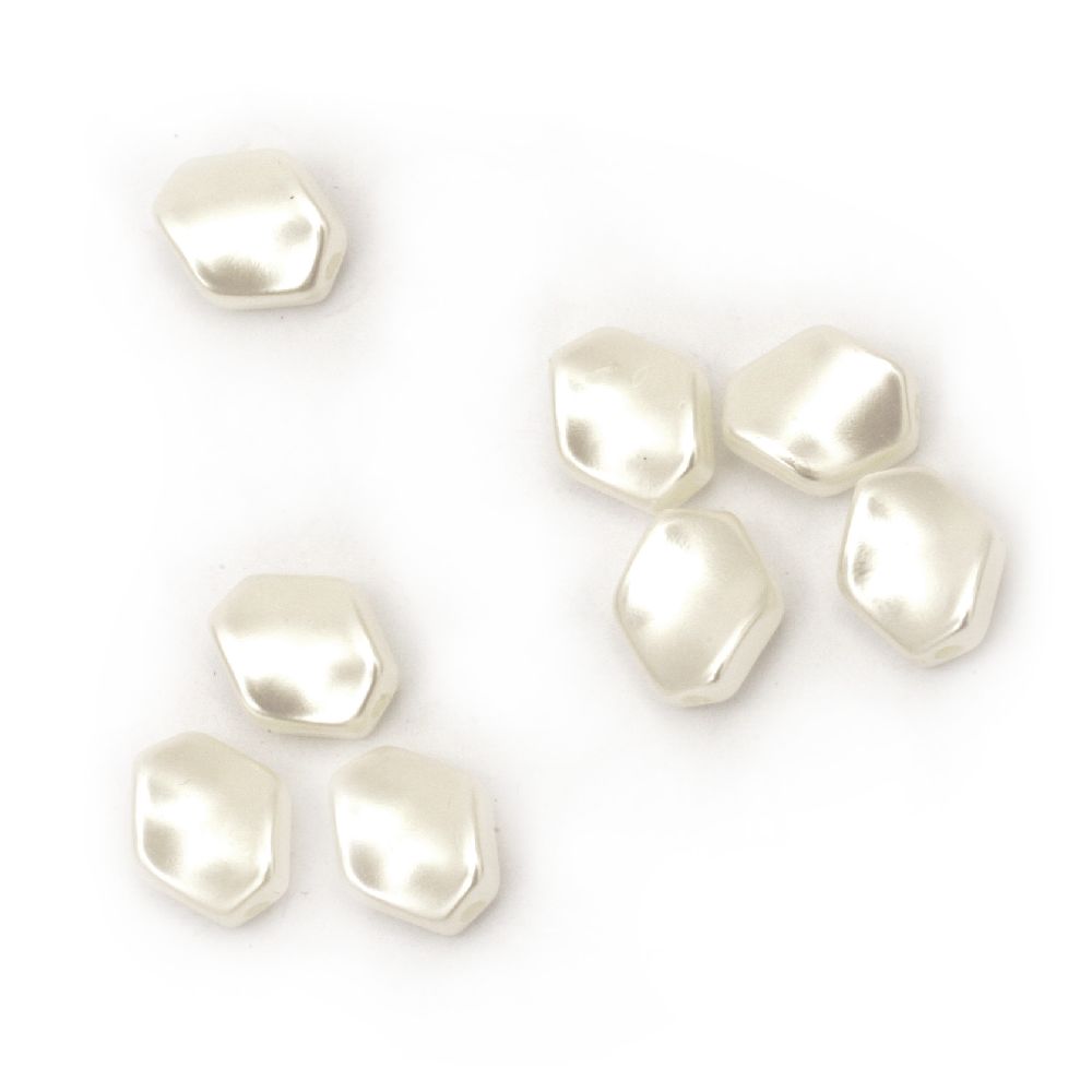 Faux Pearl Acrylic Beads 11x10x5mm hole 1mm color cream -20g ~ 65pcs