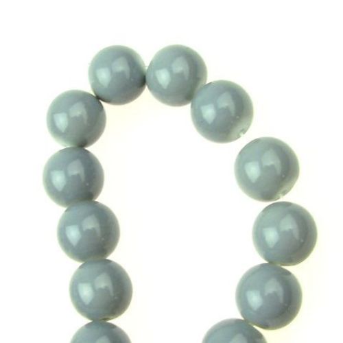 Glass beads  10 mm solid gray -80 cm ~ 85 pieces