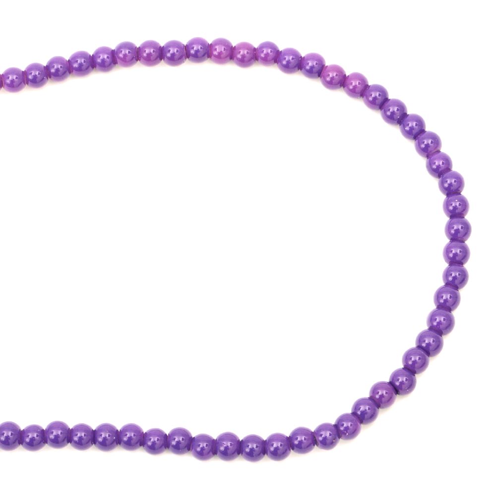 Solid glass ball beads strands for jewelry making 6 mm purple - 80 cm ~ 150 pieces