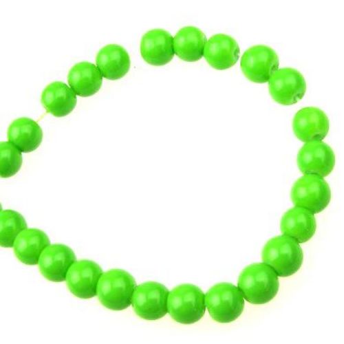 Glass beads strands for jewelry and DIY accessories making 6 mm solid green - 80 cm ~ 150 pieces