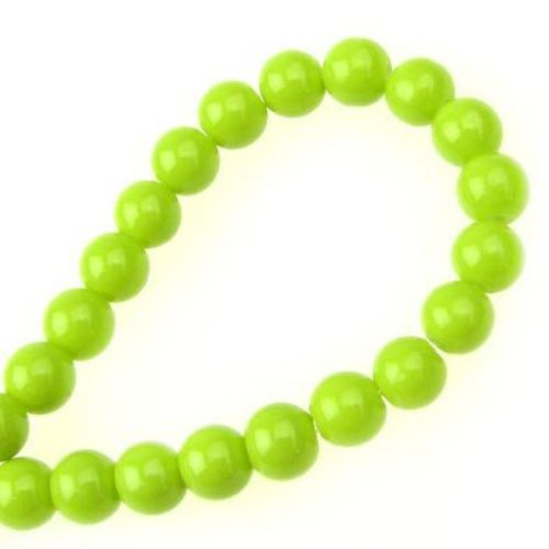 String opaque glass beads 6 mm olive color - 80 cm ~ 150 pieces