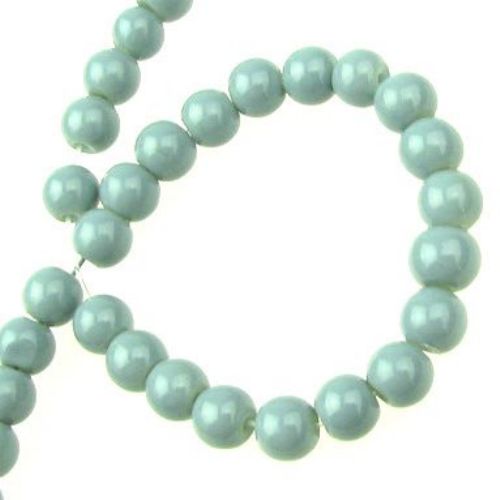 Glass beads 6 mm solid gray -80 cm ~ 150 pieces