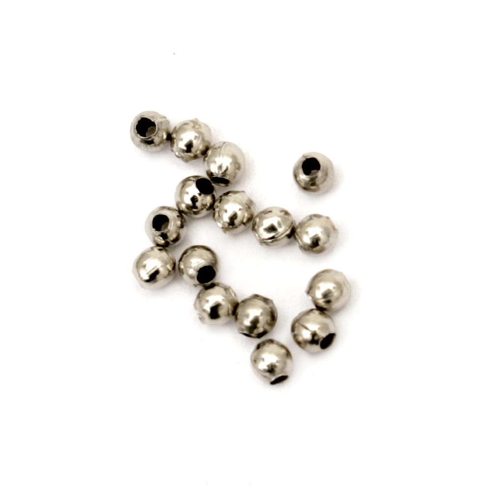 Metal silver ball for jewelry making - 2 mm - 200 pieces