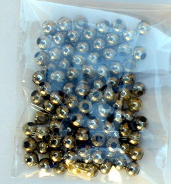 Metal round beads silver color - 5x2 mm hole - 50 pieces