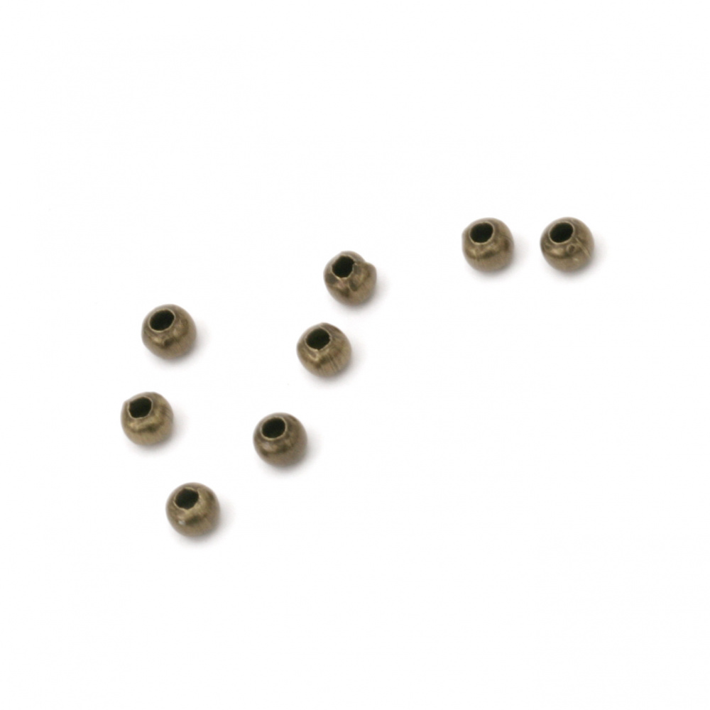 Roundel metal beads.2 mm hole 1.3 mm color antique bronze - 200 pieces