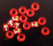 Aluminum Washer Beads, Loose Spacer Beads for DIY Jewelry Making, 6x4 mm, Hole: 2 mm, Red -50 pieces