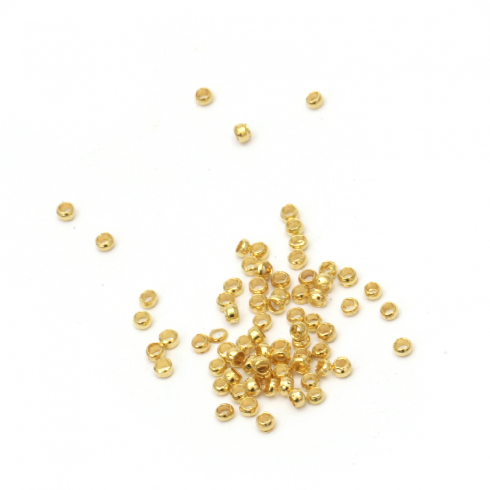Round Crimp Beads, Jewelry Making 2mm color gold -200 pieces