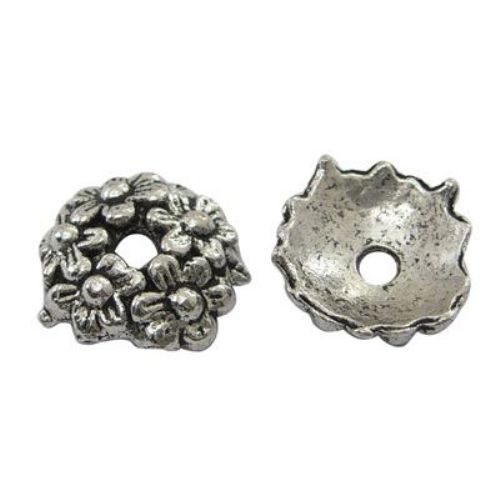 Bead metal hat Jewelry Making 11x3.5 mm hole 2 mm color silver -10 pieces