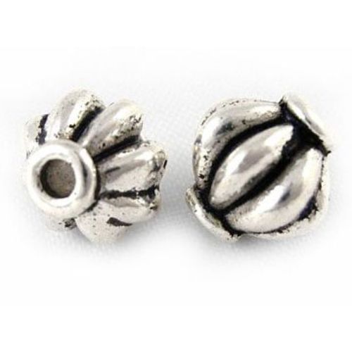 Metal barrel shaped bead 8x8 mm hole 2 mm - 10 pieces