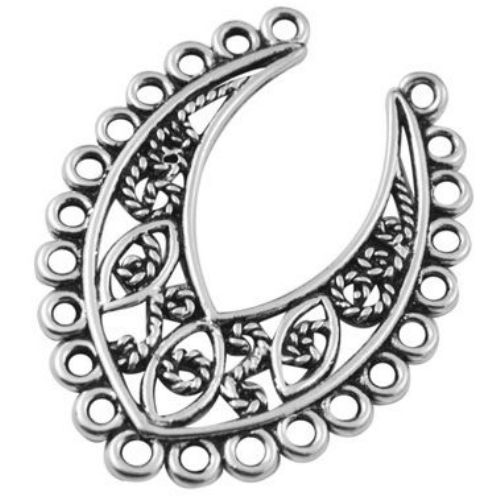 Metal Link Findings for Vintage Hoop Earrings,40x30x2 mm, Hole: 2 mm, Tibetan Silver - 4 pieces