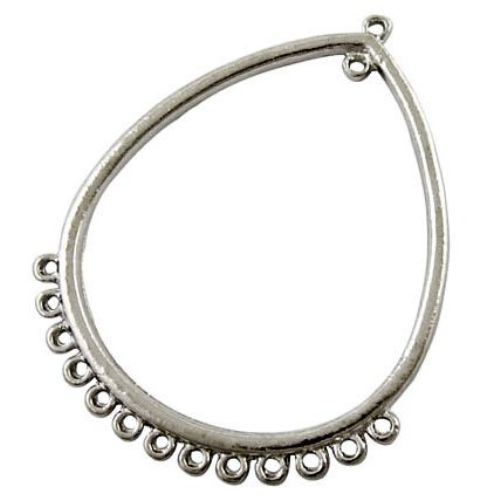 Connecting element metal 47x36 mm hole 1.5 mm color silver -4 pieces