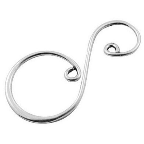 Metal Connecting Charm, Link Findings for DIY Jewelry  Making, 37x21 mm, Hole: 1 mm, Silver -5 pieces