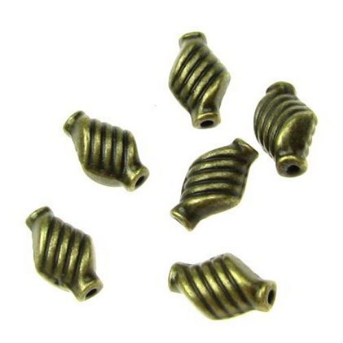 Antique Metal Spacer Beads for Handmade Jewelry Аccessories, 10x6x5 mm, Hole: 1 mm, Antique Bronze -10 pieces