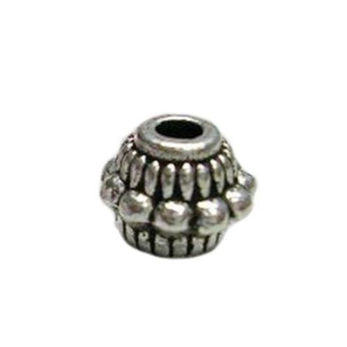 Antique Metal Bead,Tibetan Style Spacer Beads, 7.5x6 mm, Hole: 2 mm, Old Silver -10 pieces