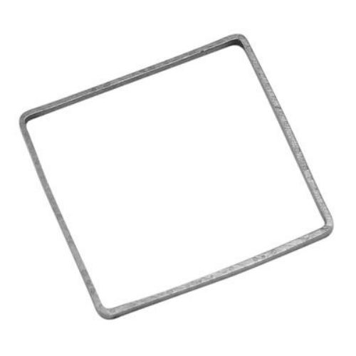 Metal element 20 mm square frame19x19 mm color silver -NF-10 pieces