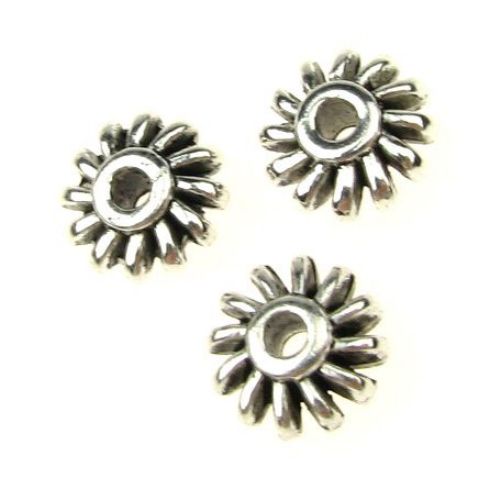 Bead metal washer 12x6 mm hole 2.5 mm color silver -5 pieces