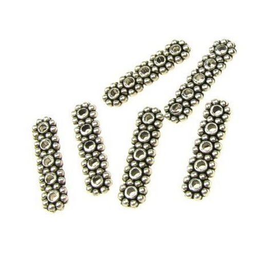 Antique Silver Spacer Bar Tibetan Style, Metal Link for Jewelry Making, 17x5x2 mm, Hole: 1 mm, 20 pieces 