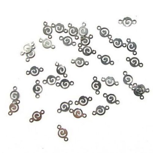 Connecting element metal figurine 4.8x8.8 mm hole 1 mm color silver -50 pieces