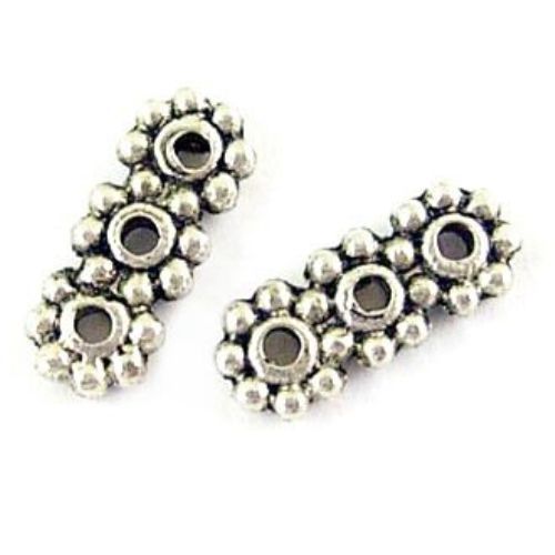 Metal Spacer Beads 4.3x10.5 mm hole 1 mm color old silver -50 pieces