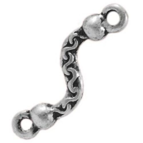 Connecting element metal figurine 22.5x6x3 mm hole 1.5 mm color silver -10 pieces