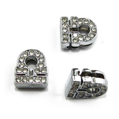 Metal zodiac sign Libra for stringing with rhinestones 11 mm hole 8 mm