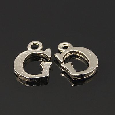 Metal letter G form - pendant for DIY accessories 14x10x1.5 mm - 5 pieces