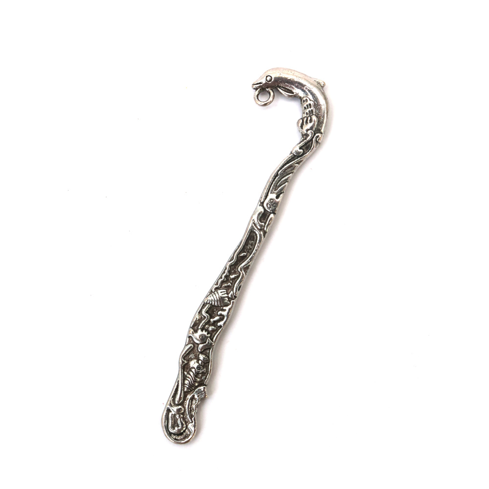 Pendant metal divider for books 83x20x4 mm hole 2.5 mm color old silver