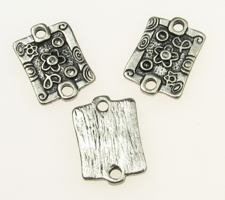 Placă metalică de conectare 15x22x2 mm gaură 2,5 mm culoare argint -5 piese