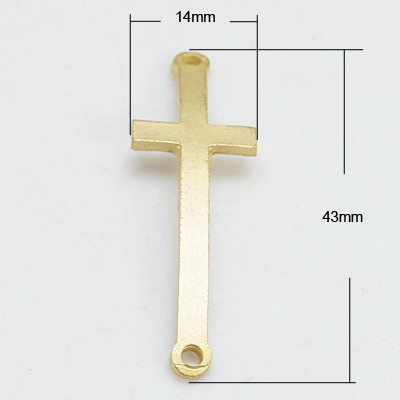 Connecting element metal cross 43x14x2 mm hole 2 mm color gold -2 pieces