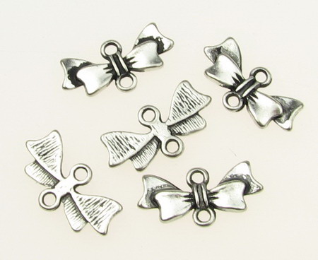 Connecting element metal ribbon 20x10x3 mm hole 2 mm color silver -25 pieces -20 grams