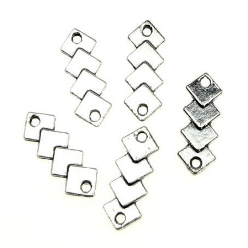 Connecting element metal 19x7x2 mm hole 1.5 mm color silver -10 pieces